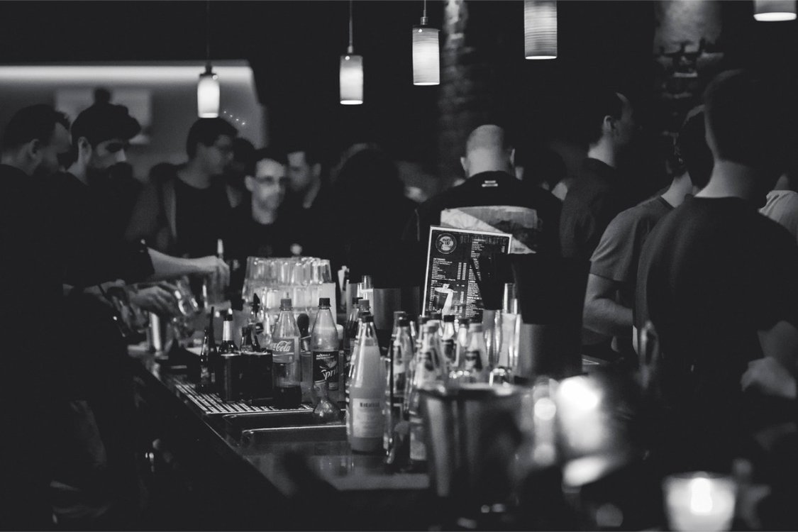 A bar in a luxury hotel